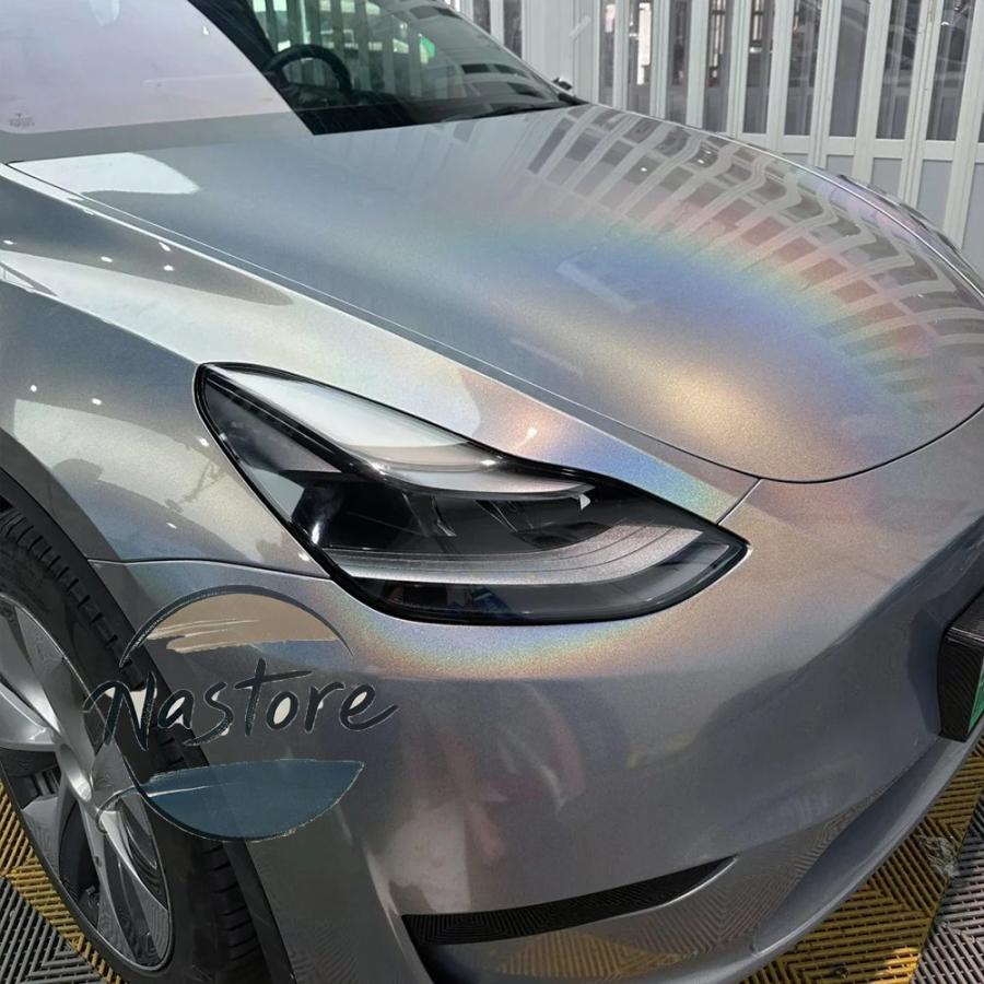 ブランド登録なし - 並行輸入品 自動二輪車 部分品 カスタム一部分 付属品 0.5m/1m/0.9m幅 虹色レーザーグレーレインボービニールカーラップフィルム diyスタイリングしがみ付く