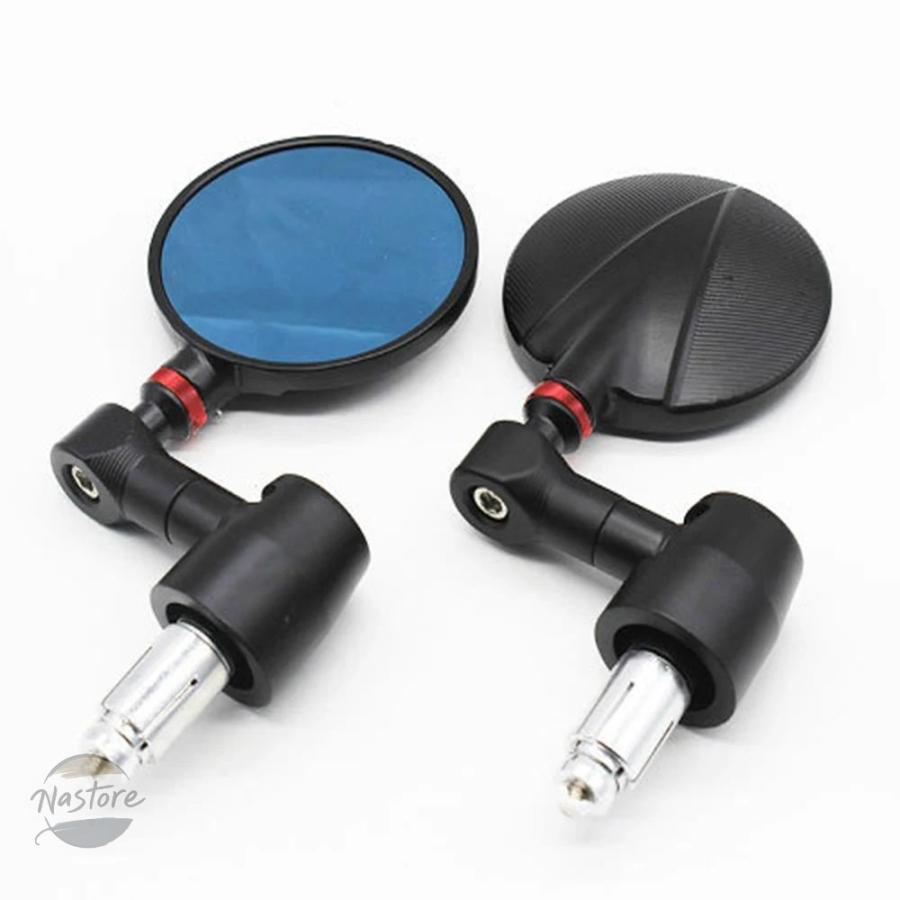 並行輸入品 ホンダ honda バイク ハンドル スズキ nordson 22mm アルミ ブラック ラウンド バーエンド バックミラー サイドミラー レーサー 部品の画像