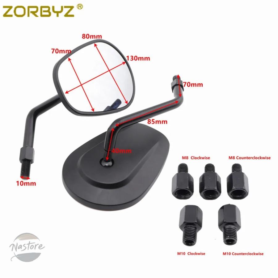 並行輸入品 ホンダ バイク 8mm 10mm black aluminium oval rearview side mirrors rebel 2017 2021 カスタムパーツ 部品 アクセサリー_5