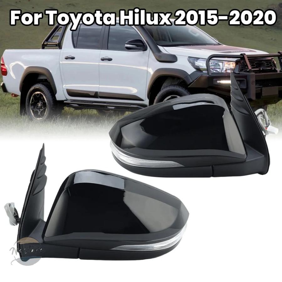並行輸入品 トヨタ 7 wire side rearview mirror assembly hilux 2015 2020 painted black turn signal light door カスタムパーツ 部品 アクセサリー_1