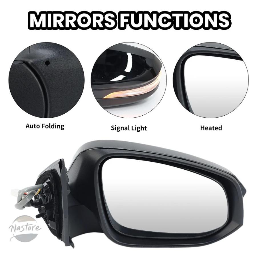 並行輸入品 トヨタ 7 wire side rearview mirror assembly hilux 2015 2020 painted black turn signal light door カスタムパーツ 部品 アクセサリー_4