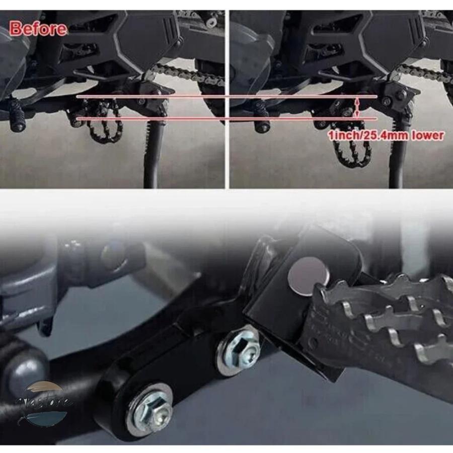 並行輸入品 klr650 カワサキ 1インチ 25mm footpeg footrest lowering mounts brackets 2022 2023 カスタムパーツ 部品 アクセサリーの画像
