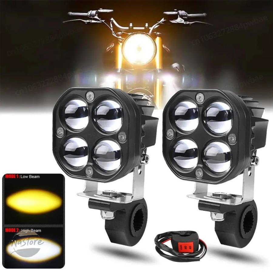 並行輸入品 バイク 3 inch leds spotlight fog light white yellow auxiliary headlight driving lamp for car カスタムパーツ 部品 アクセサリーの画像