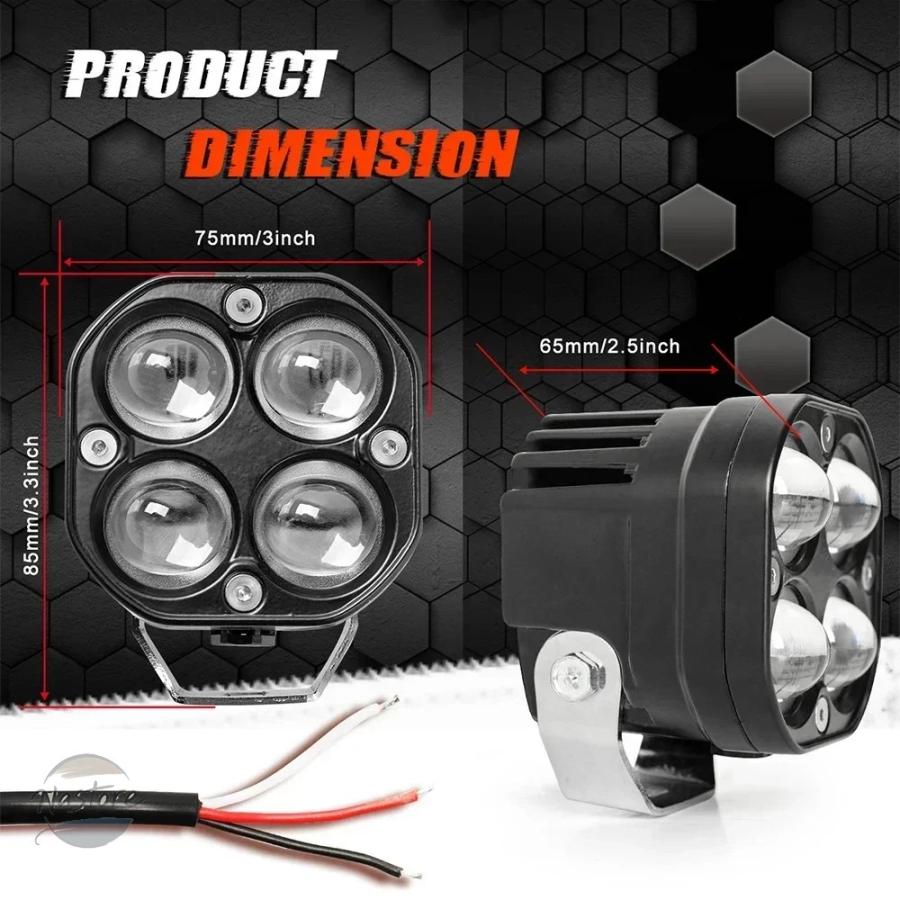 並行輸入品 バイク 3 inch leds spotlight fog light white yellow auxiliary headlight driving lamp for car カスタムパーツ 部品 アクセサリーの画像