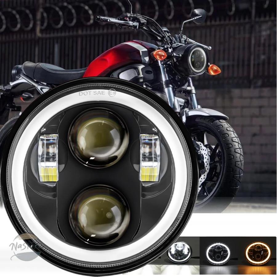 並行輸入品 ホンダ バイク motocross 5.75 inch led headlight shadow vt 600 700 750 1100 vtx 1300 1800 カスタムパーツ 部品 アクセサリーの画像