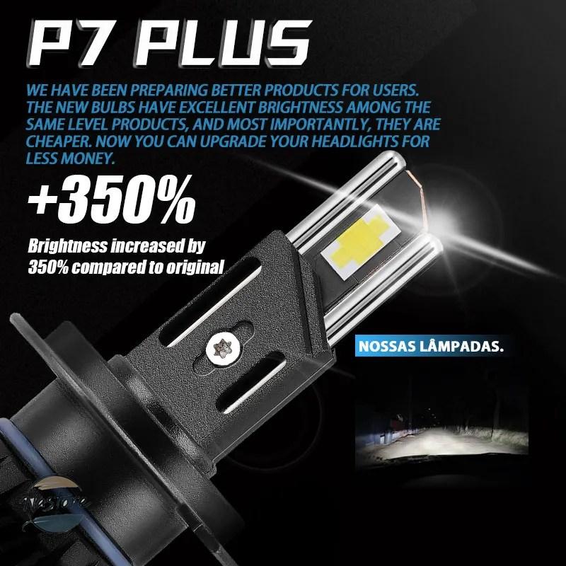 並行輸入品 p7 dawnknight plus 140w h7 led headlight bulbs 6000k 4300k h4 h11 hb3 9005 hb4 9006 double copper tube カスタムパーツ 部品の画像