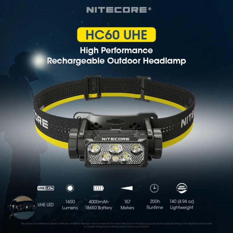 並行輸入品 ヘッド nitecore hc60 uhe 充電式ランプ 1600ルーメン