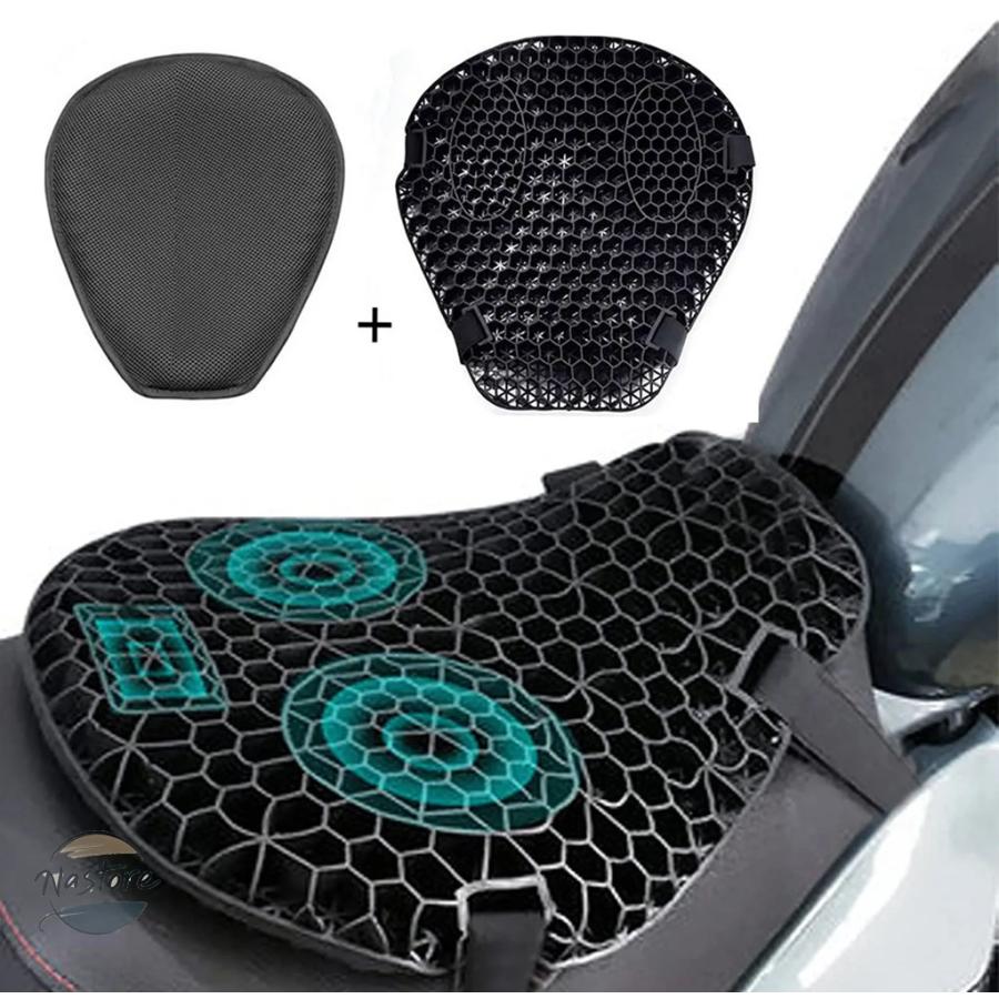 並行輸入品 バイク seat cushion shock absorption decompression gel honeycomb 3d comfortable universal カスタムパーツ 部品 アクセサリーの画像