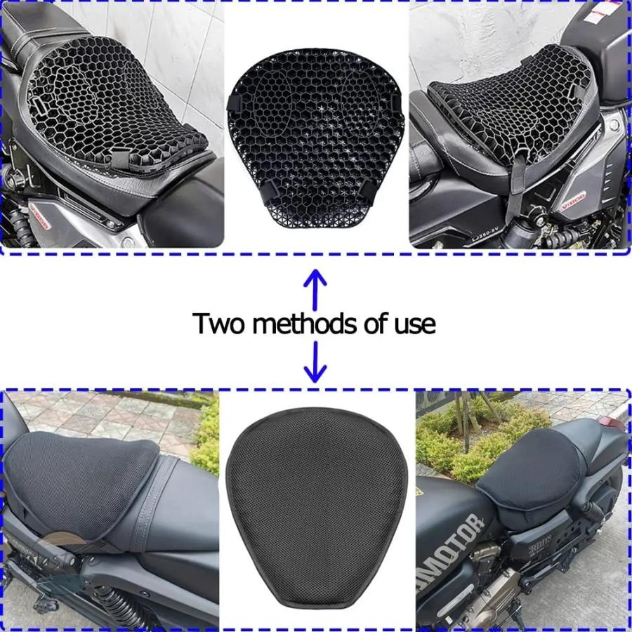 並行輸入品 バイク seat cushion shock absorption decompression gel honeycomb 3d comfortable universal カスタムパーツ 部品 アクセサリーの画像