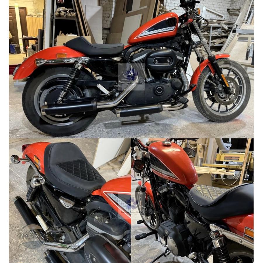 並行輸入品 xl1200 バイク front rider solo seat pad s driver pu