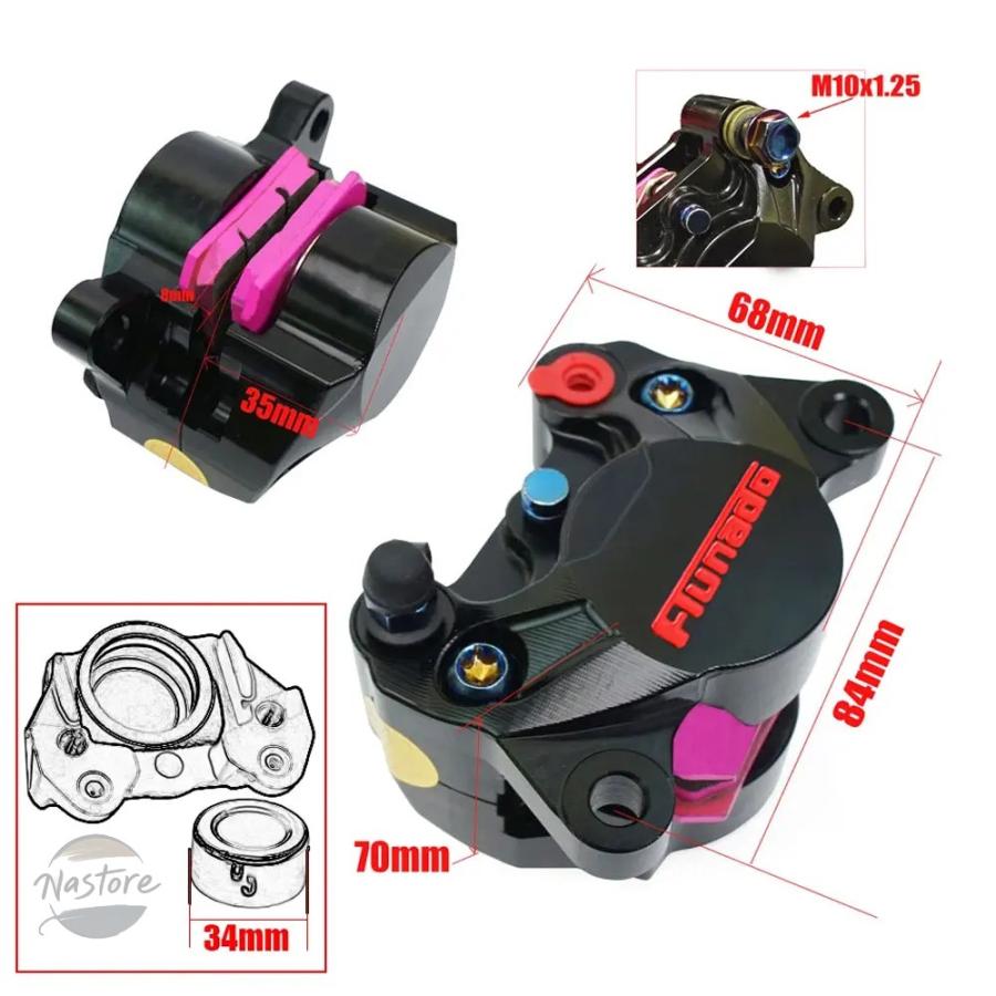 並行輸入品 ヤマハ バイク フロント リア ブレーキ 84mm ピッチング キャリパー アダプター ブラケット 2 ピストン fuxi ジョグ 部品 カスタムパーツ_21