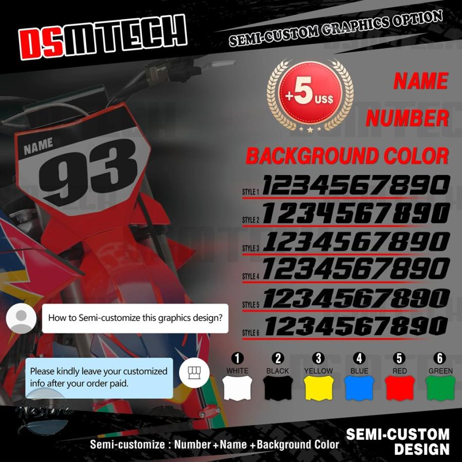 並行輸入品 ホンダ crf250l バイク dsmtech full graphics decals sticker 2012 20 カスタムパーツ 部品 アクセサリー_2