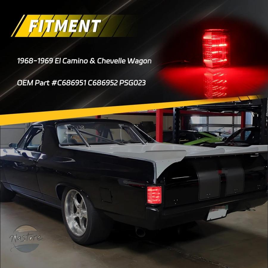 並行輸入品 リアウィンカーライト テールライト ブレーキライト リバースライト LED付き ガスケット付き 1968-1969年式 シボレー_1
