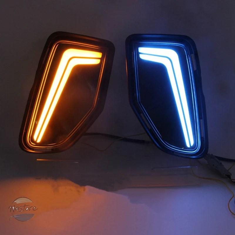 並行輸入品 車用LEDデイタイムランニングライトDRL トヨタカローラクロス2024用 ウィンカーライト フォグランプ ホワイト+イエロー+ブルーライトの画像