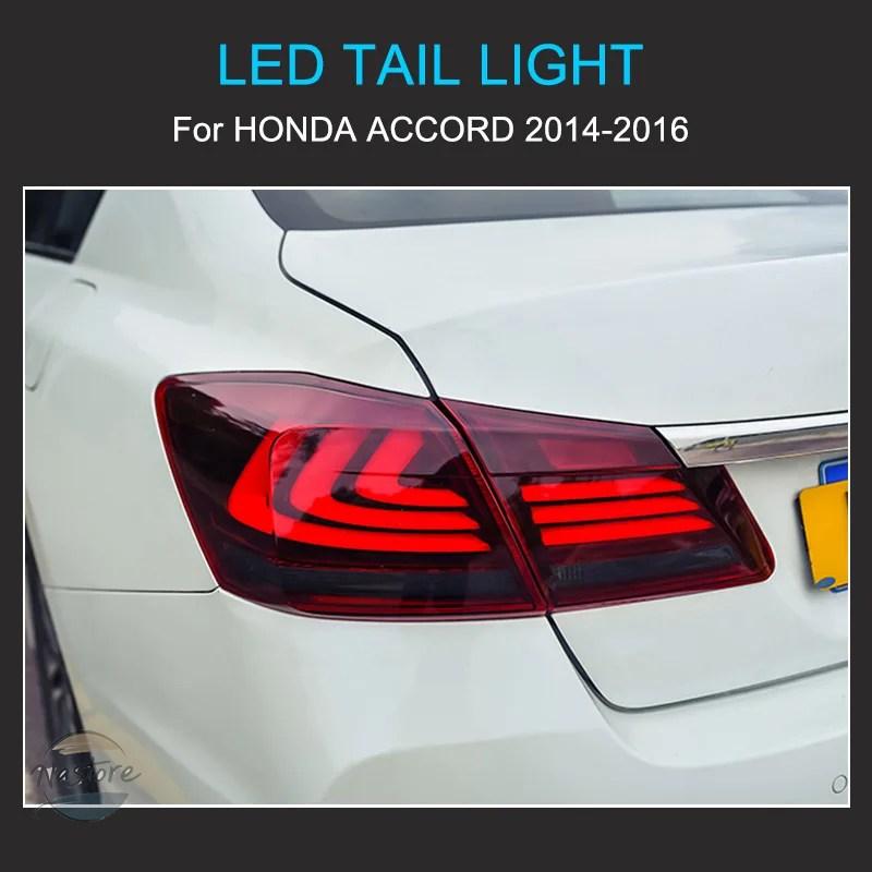 並行輸入品 ホンダアコード9TH 2014-2016テールライト用LEDテールライトアセンブリ1ペア プラグアンドプレイ LEDランニングターンリアテールライト付き