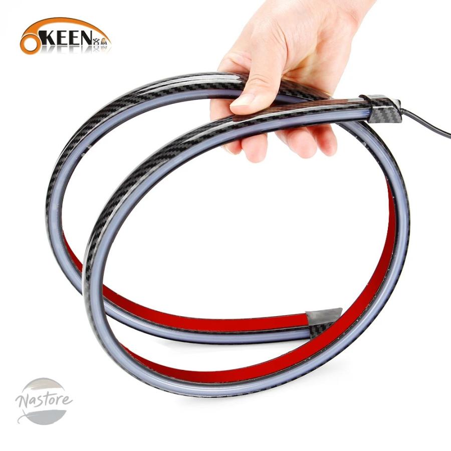 並行輸入品 MIHAZ 120CM LEDリアスポイラーライト カーボン 汎用カー 