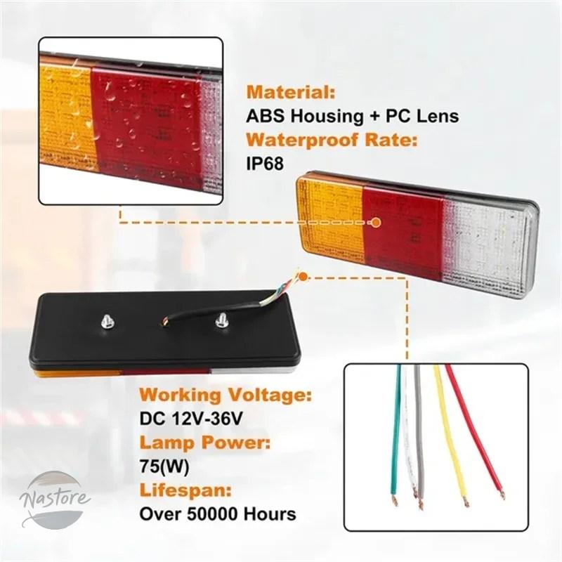 並行輸入品 2個 車用 75 LED テールライト 24V 防水 リアウィンカーランプ RV キャンピングカー トレーラー トラック ボート用_2