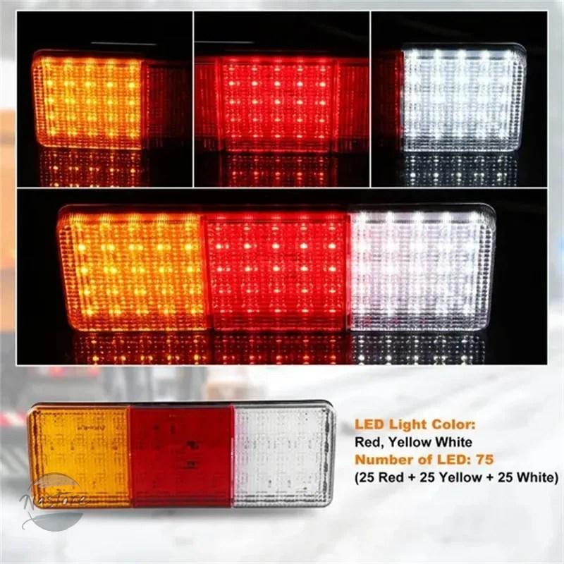 並行輸入品 2個 車用 75 LED テールライト 24V 防水 リアウィンカーランプ RV キャンピングカー トレーラー トラック ボート用_3