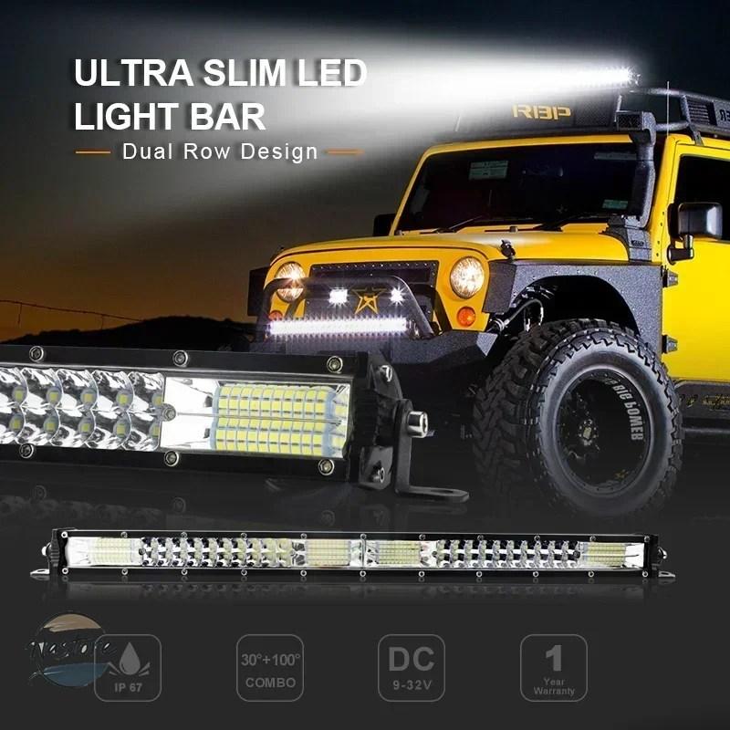 並行輸入品 スリム 12D LED ライトバー 20インチ 10インチ スポット フラッド コンボビーム LED バー SUV 4X4 オフロード LED 作業灯_7