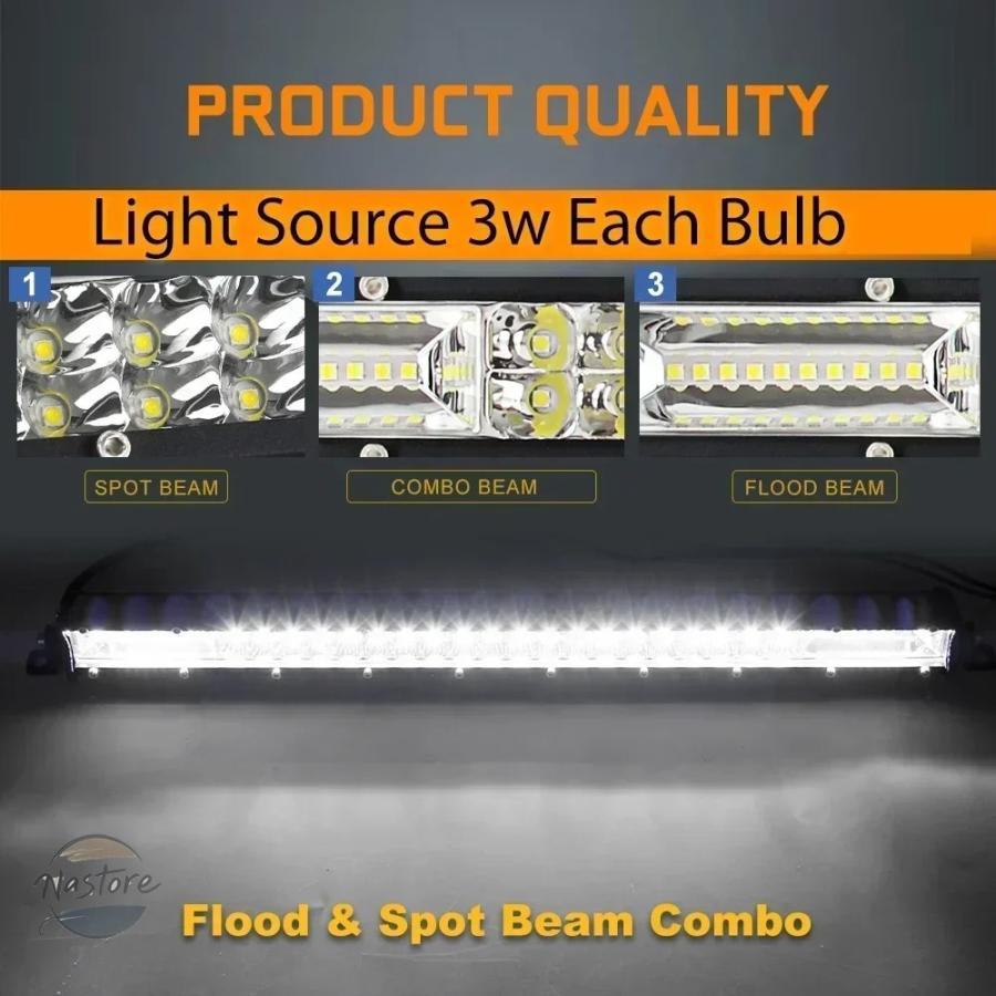 並行輸入品 スリム 12D LED ライトバー 20インチ 10インチ スポット フラッド コンボビーム LED バー SUV 4X4 オフロード LED 作業灯_8