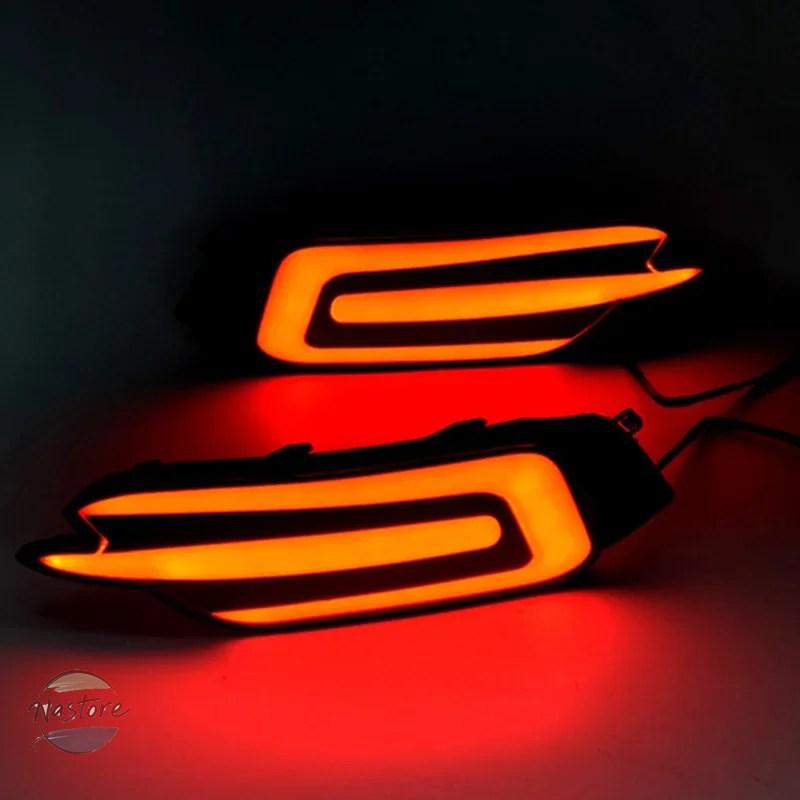 並行輸入品 ホンダ リア ブレーキ ホンダ シビック 10TH 2016-2019 防水ハザードリフレクターフォグランプ LEDリアバンパーライト_3
