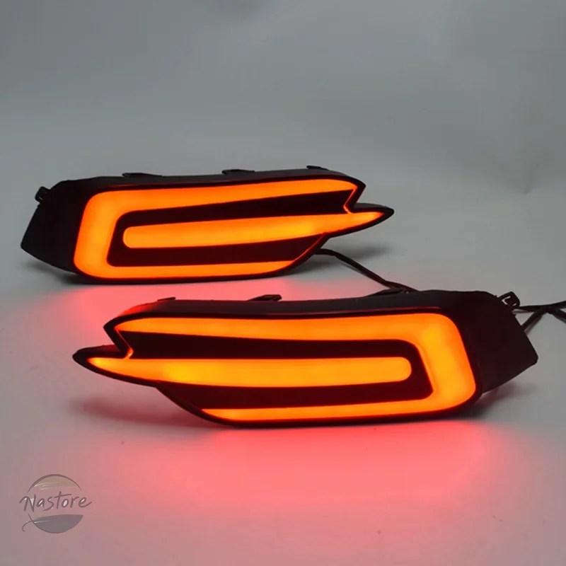 並行輸入品 ホンダ リア ブレーキ ホンダ シビック 10TH 2016-2019 防水ハザードリフレクターフォグランプ LEDリアバンパーライト_5