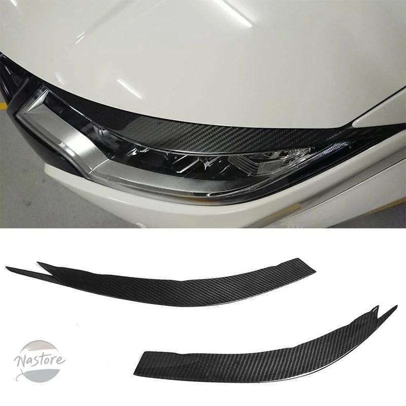 並行輸入品 ホンダ フロント ヘッド カーボン /FRPライトアイブロウステッカーデコレーショントリム ホンダ シビックタイプR 2015 2016の画像