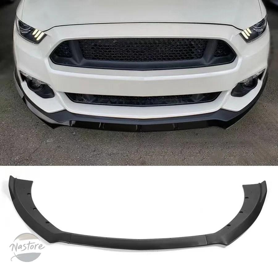 並行輸入品 フロント FORFORD マスタング 2015 2016 2017 カーボン ルック / ブラック カーバンパー スプリッター_4