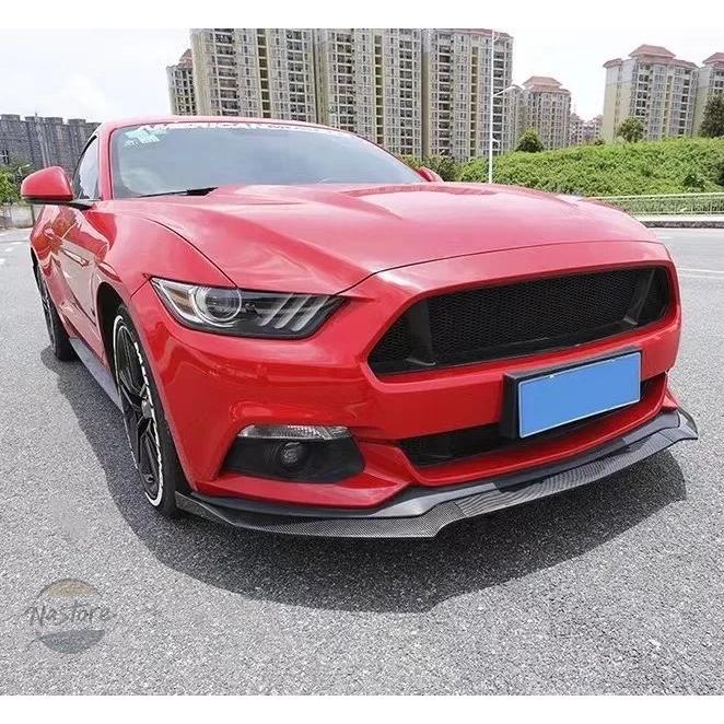 並行輸入品 フロント FORFORD マスタング 2015 2016 2017 カーボン ルック / ブラック カーバンパー スプリッター_5