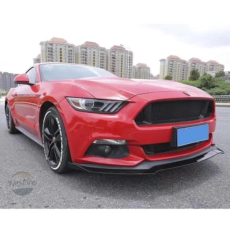 並行輸入品 フロント FORFORD マスタング 2015 2016 2017 カーボン ルック / ブラック カーバンパー スプリッター_6