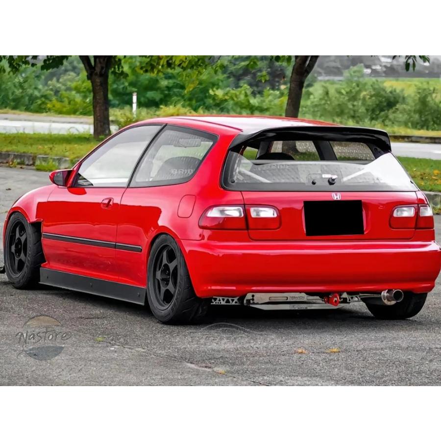並行輸入品 ホンダ 1991--1995 ホンダ シビック EG6 GEN 5 ハッチバック FRP 素材 グロスブラック スポイラー トランクの画像