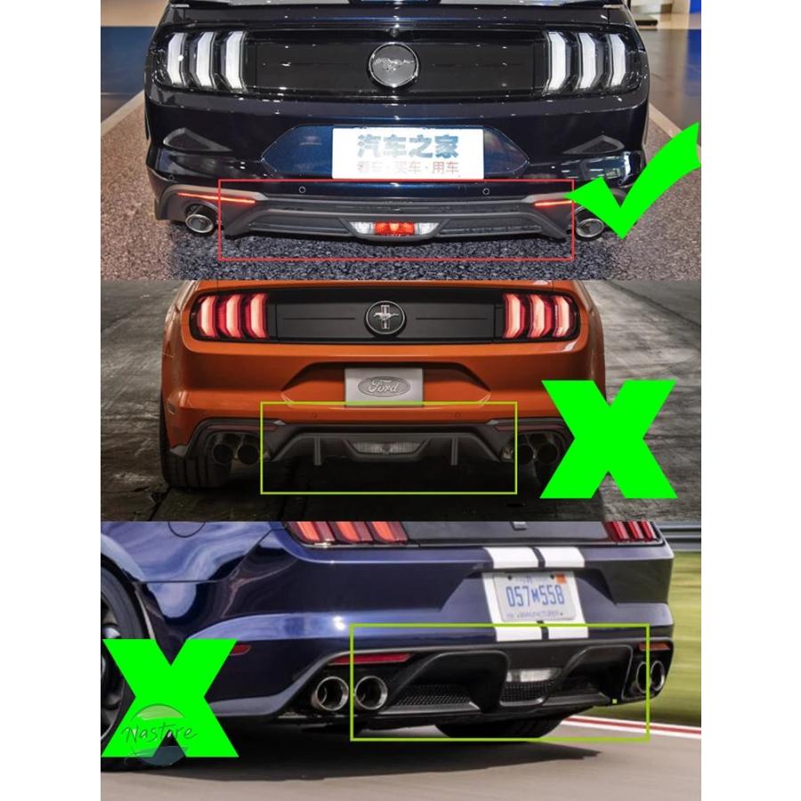 並行輸入品 リア 4フィン カーバンパーディフューザー リアサイドスプリッター スポイラーリップ フォード FORD マスタング 2018 2019 2020の画像