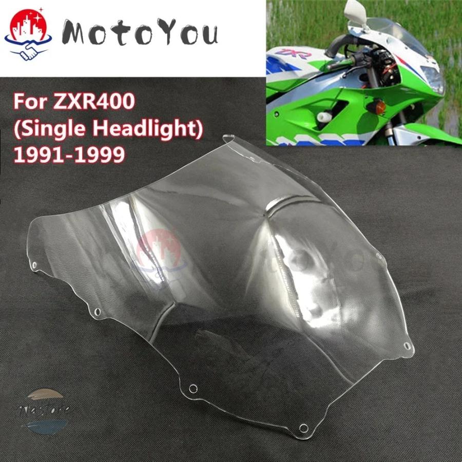並行輸入品 フロント ZXR 400 91-99 シングルランプ ウィンドスクリーン ウィンドガラス フェアリングデフレクター カワサキ カワサキ_1