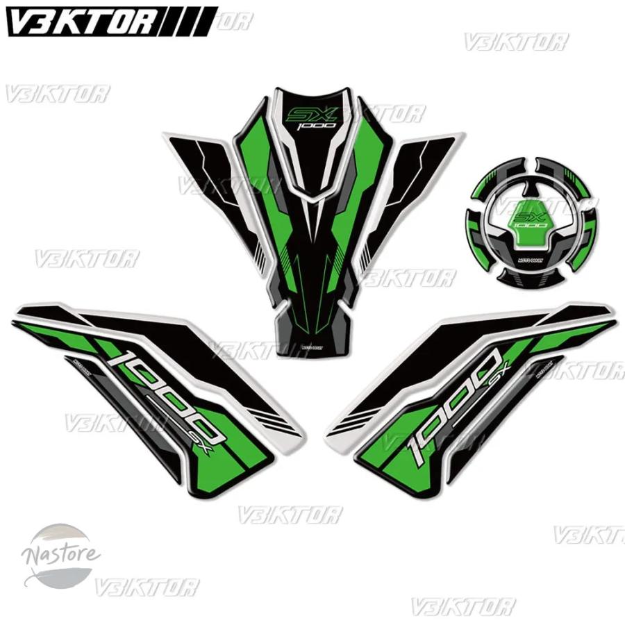 並行輸入品 バイク 3d樹脂タンクパッドステッカー タンクデカール z1000sx sx ニンジャ 1000 部品 カスタムパーツ アクセサリーの画像