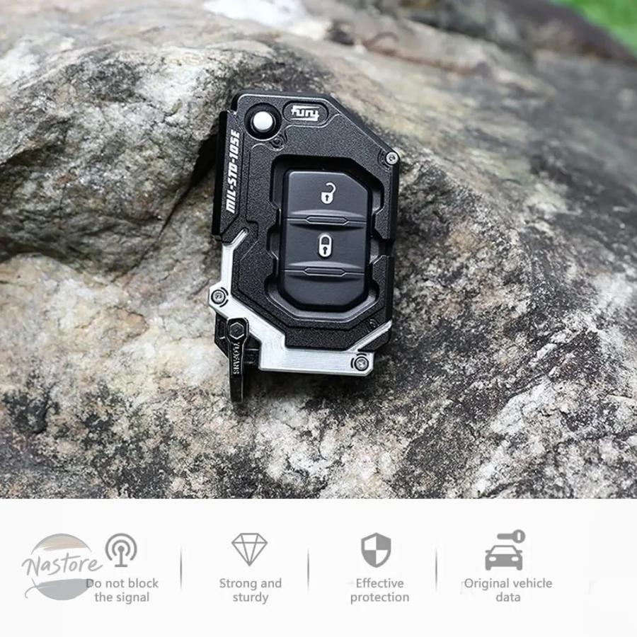 並行輸入品 ジープ カバー ラングラー furyキーフォブケース 合金製スマートキーシェル カスタムパーツ 部品 アクセサリー_5