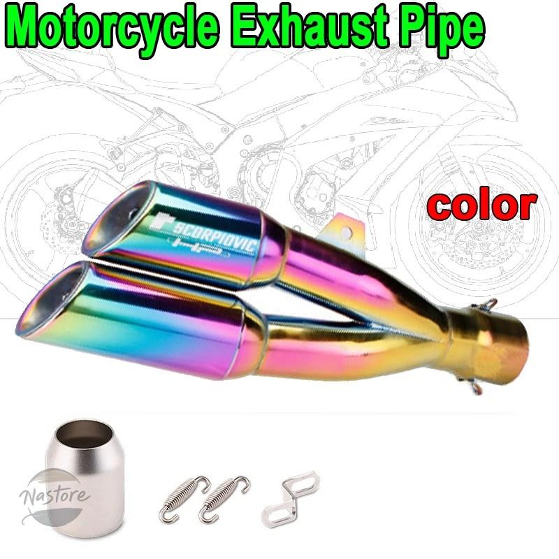 並行輸入品 z400 バイク マフラー 汎用 51 mm エスケープ デュアル穴