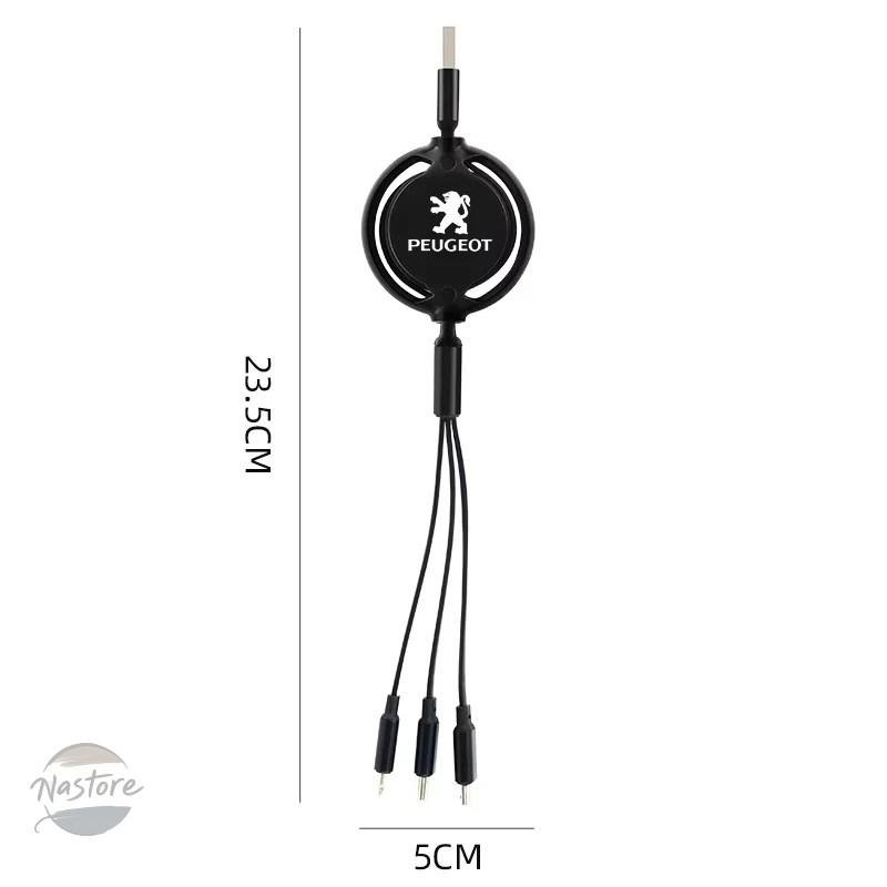 並行輸入品 プジョー 3 in 1 格納式マイクロデータワイヤー usb タイプ