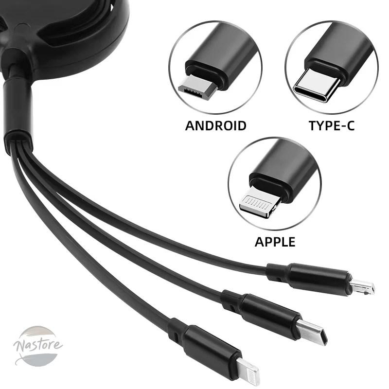 並行輸入品 プジョー 3 in 1 格納式マイクロデータワイヤー usb タイプ