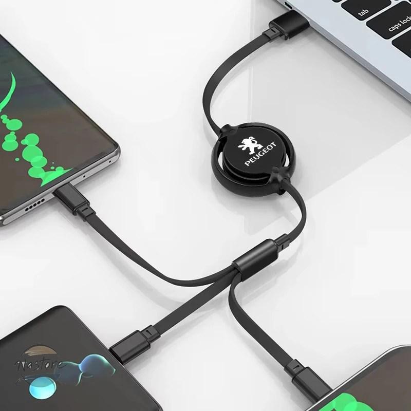 並行輸入品 プジョー 3 in 1 格納式マイクロデータワイヤー usb タイプ