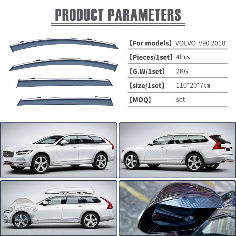 並行輸入品 v90 volvo アクセサリー カスタム 2018+ ウィンドウバイザー オーニング カスタムパーツ 部品 アクセサリーの画像