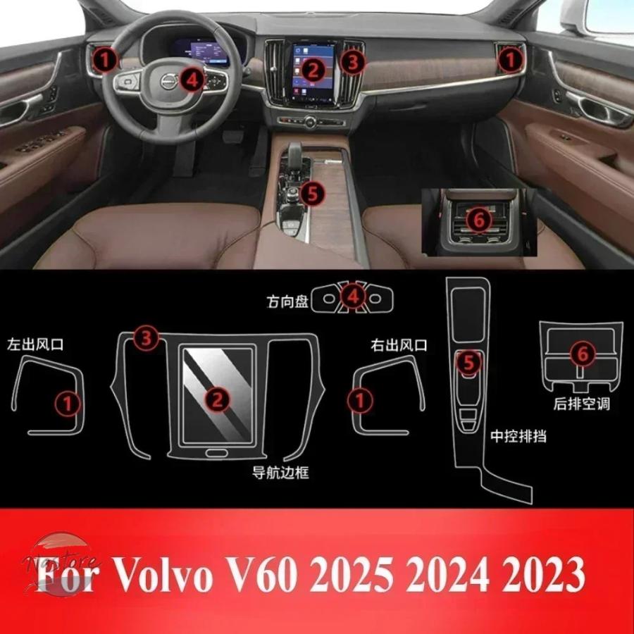 並行輸入品 v60 ボルボ アクセサリー カスタムパーツ 2023 25 インテリア フィルム クリア tpu カスタムパーツ 部品 アクセサリー_5