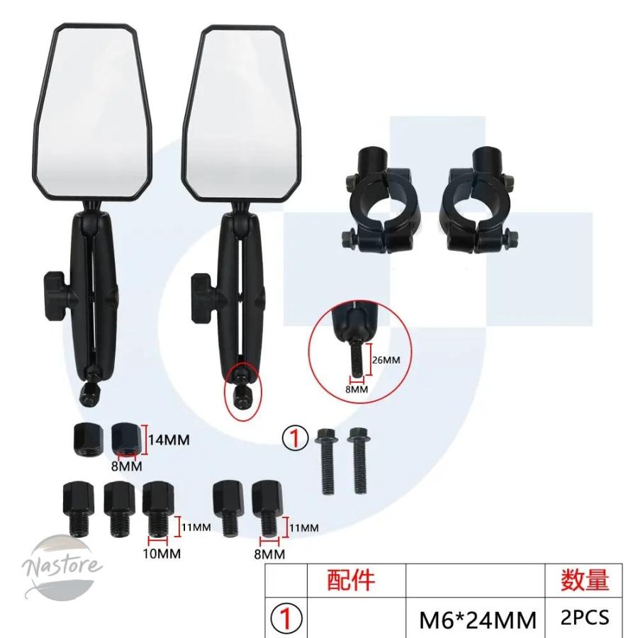 並行輸入品 KTM バイク ミラー デューク 125 390 890 200 250 990 790 デューク125 1190 1290 adventure カスタムパーツ 部品 アクセサリーの画像