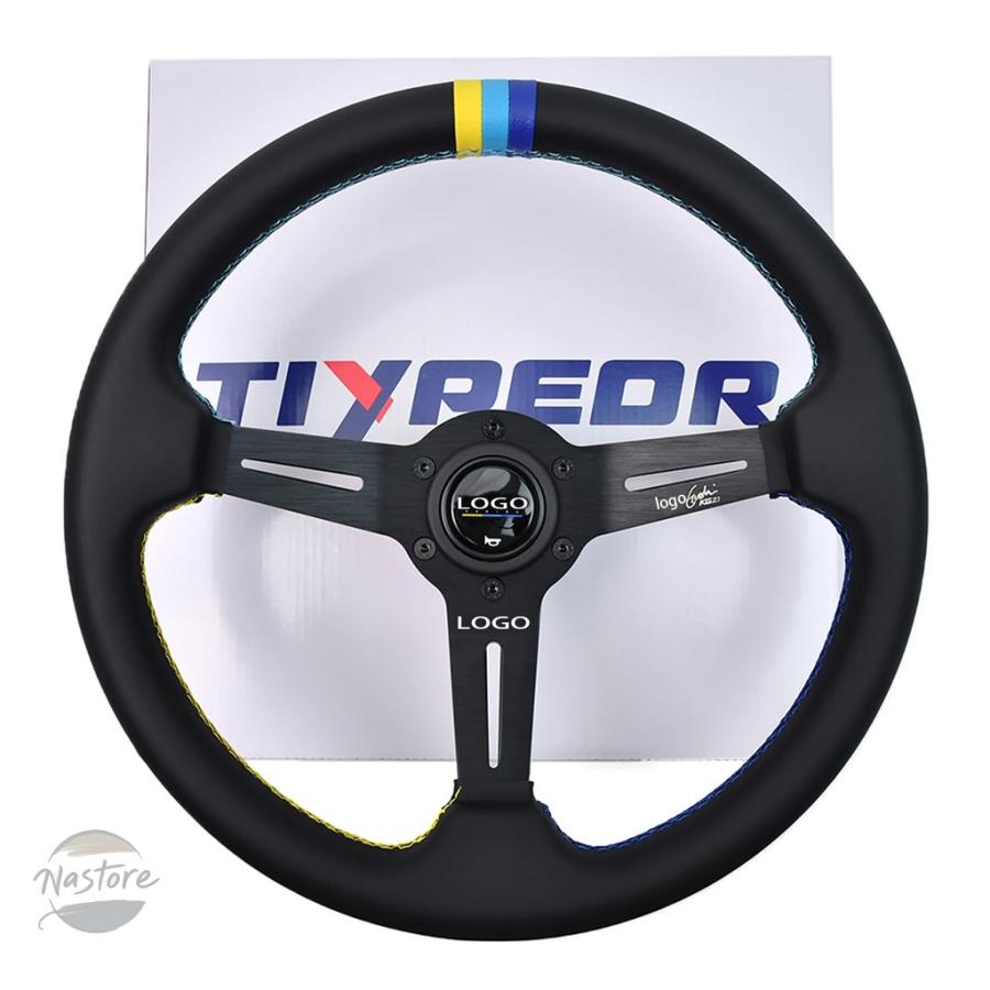 並行輸入品 ステアリング ホイール カスタム tiypeor レザーレーシング 