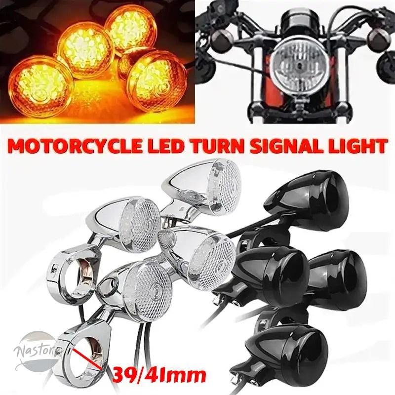 並行輸入品 バイク 4個フロント リア インジケーター ランプ アンバー led ウィンカー カスタムパーツ 部品 アクセサリーの画像