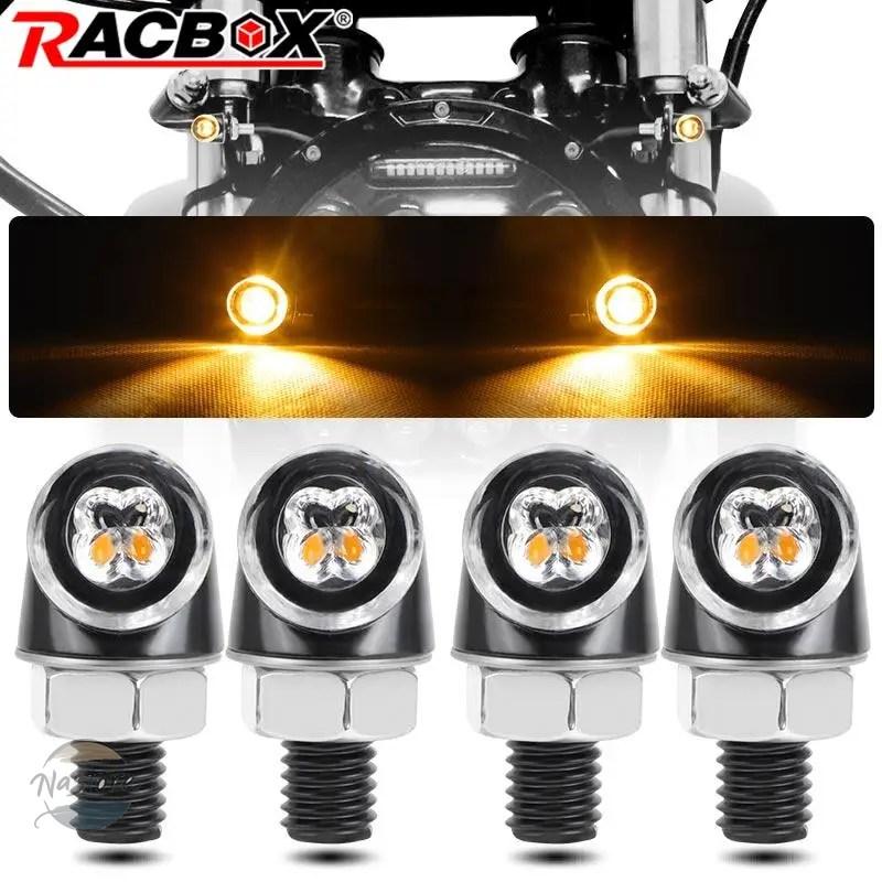 並行輸入品 ミニ バイク 8mm led ウィンカーライト ランプ インジケーター フラッシャー カスタムパーツ 部品 アクセサリーの画像