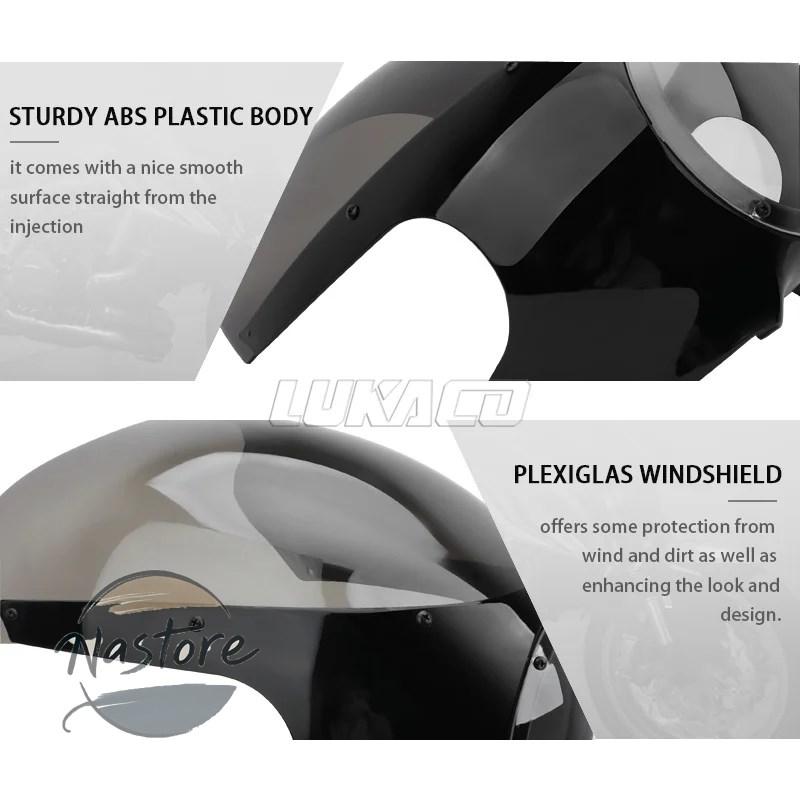 並行輸入品 xl883 バイク cafe racer headlight fairing 5 3 4インチ front light mask cover ハーレー chopper スポーツスター ダイナ カスタムパーツ 部品_3