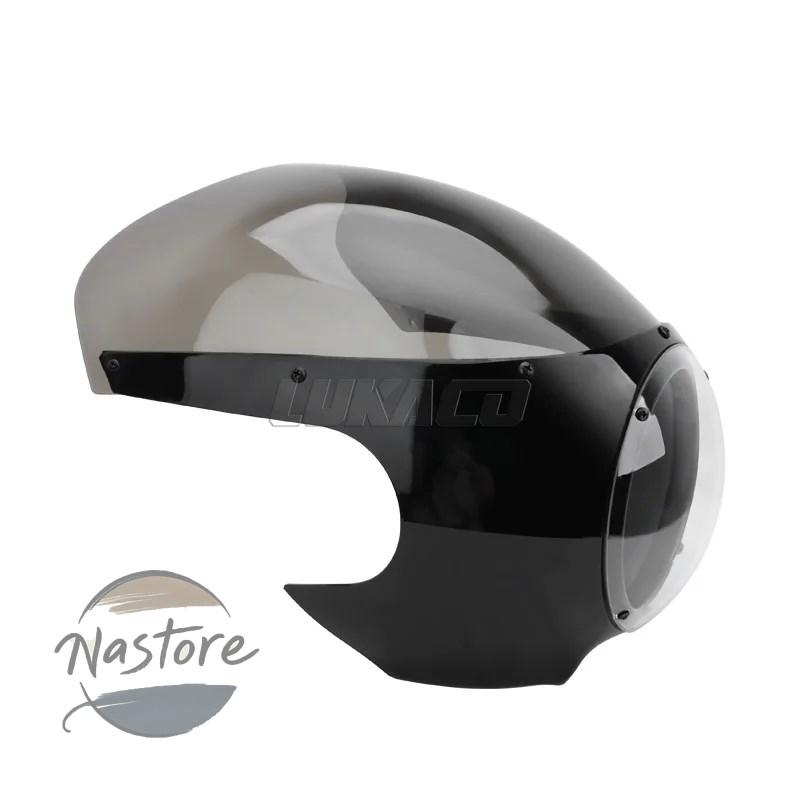 並行輸入品 xl883 バイク cafe racer headlight fairing 5 3 4インチ front light mask cover ハーレー chopper スポーツスター ダイナ カスタムパーツ 部品_4