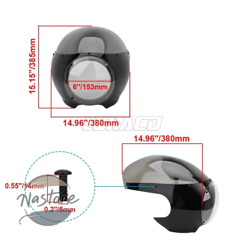 並行輸入品 xl883 バイク cafe racer headlight fairing 5 3 4インチ front light mask cover ハーレー chopper スポーツスター ダイナ カスタムパーツ 部品_5