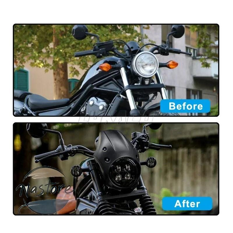 並行輸入品 cmx300 ホンダ honda バイク カバー ヘッドライト ヘッド ライト フェアリング ランプカウルマスク マットブラック rebel カスタムパーツ 部品_1