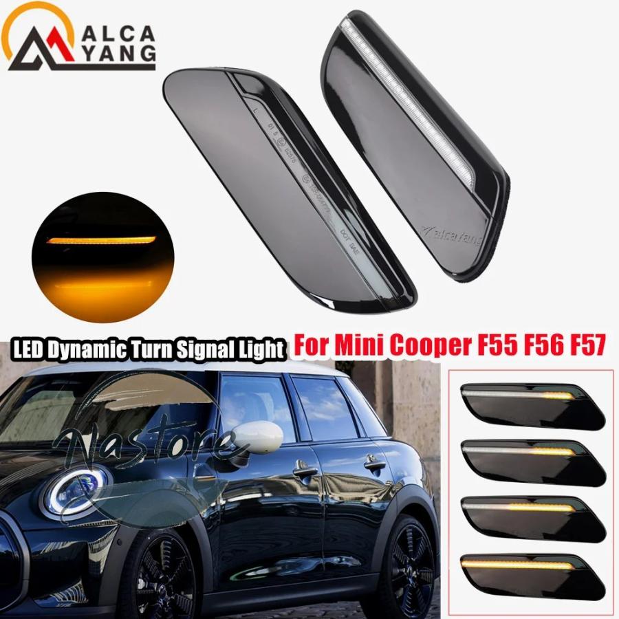 サイドウインカーランプ 車 LED ダイナミックサイドマーカーライトターンシグナルウインカー ミニクーパー用 F55用 F56用 F mini f55  f56 f57 2014-2017用シーケンシャルウィンカー MINI F56LCI2デザインサイドスカットル,サイドマーカー, サイドウィンカー,  サイドターン ... 車のウインカー 車用 LED ダイナミック サイド マーカー ライト ウィンカー ウインカー ために ミニ ために クーパー F55